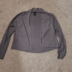 Eileen Fisher sparkley gray open cardigan